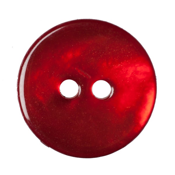 Natural Shell Button in Red round 12mm 15mm 18mm 23mm x5 loose dyed agora mother of pearl two-hole round