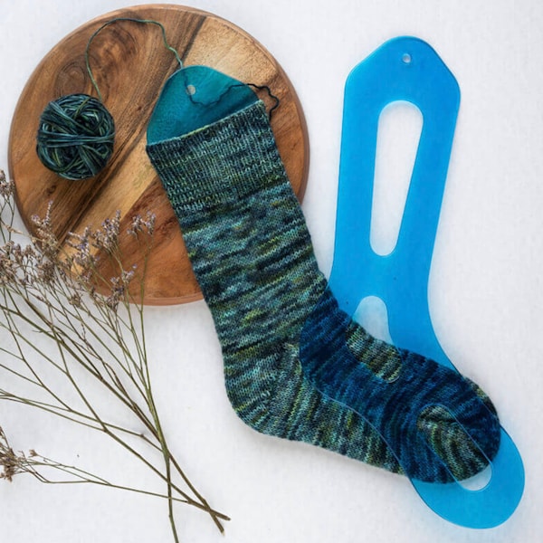 KnitPro Sock Blockers pair of aqua acrylic handmade sock shapers small medium large