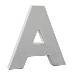 3D White Papier Mache Designs/Paper Shapes 12cm Capital Alphabet Decopatch Little Letters, 1.5cm thick freestanding art to decorate image 1