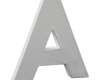 3D White Papier Mache Designs/ Paper Shapes 12cm Capital Alphabet Decopatch Little Letters, 1.5cm d’épaisseur art autoportant pour décorer