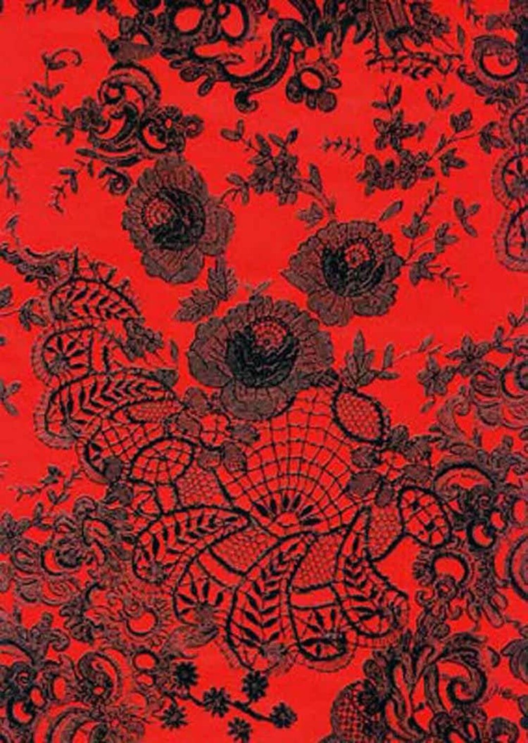 Red Decopatch Decoupage Papers, Full Size A3 Sheets Lace Mosaic Skin