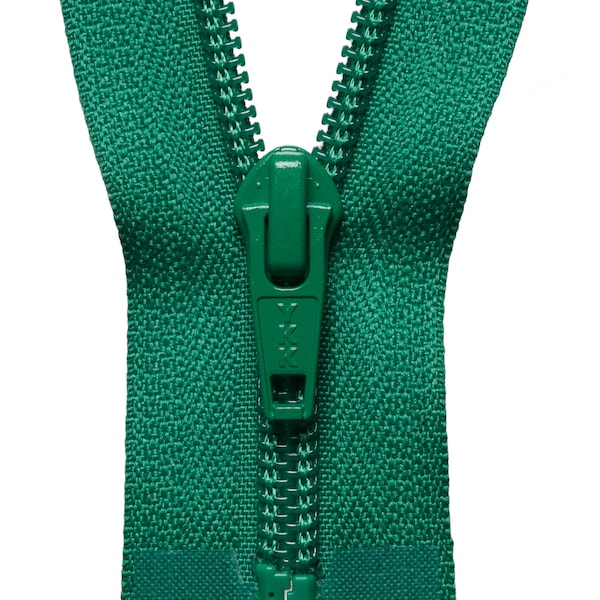 YKK Nylon Open End Zip 41cm 16inch 30cm 12inch Emerald jumpers knitwear jacket zipper