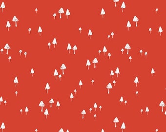 Dashwood Studio - Wildwood WILD 1042 RED katoenen stof patchwork paddenstoelen