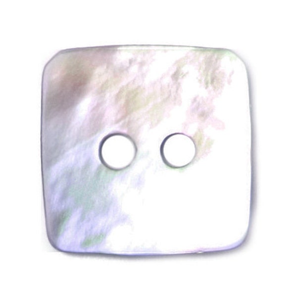 Natural Shell Square Button 11mm 15mm 20mm loose mother of pearl agoya two-hole white x6