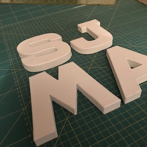 3D White Papier Mache Designs/Paper Shapes 12cm Capital Alphabet Decopatch Little Letters, 1.5cm thick freestanding art to decorate image 3