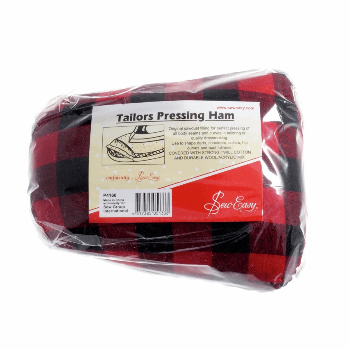 Tailors Pressing Ham Sew Easy H4160 Sawdust Filling for Perfect Pressing of  Body Seams Twill Cotton Wool/acrylic Mix Cover Red Black Check 