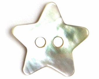 Natural Shell Star Button 11mm 15mm 20mm loose mother of pearl agoya two-hole white x6