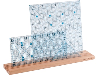 Wooden Ruler Rack: Large, small, stand with storage for quilters templates 4 5 6 Slots Beech Wood Milward