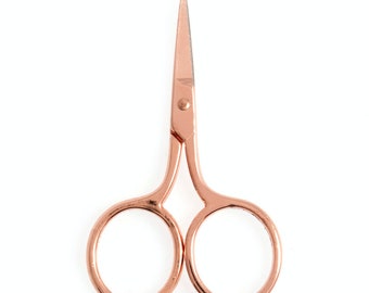 Hemline Rose Gold Embroidery Scissors 6.7cm 2.5in Premium sharp fine pointed