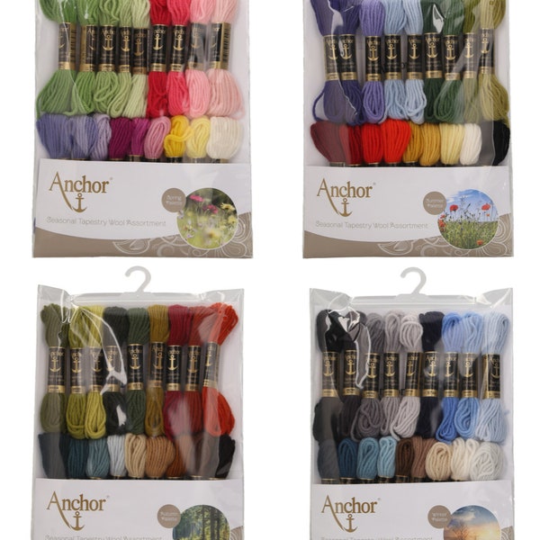 Tapestry Wool Pack 18 x 20g skeins Spring Summer Autumn Winter Anchor Tapisserie 100% Pure New Wool