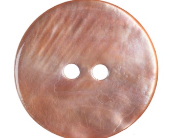 Natürlicher Muschelknopf in hellrosa, rund, 12 mm, 15 mm, 18 mm, 23 mm x 5 lose gefärbtes Agora-Perlmutt, rund mit zwei Löchern