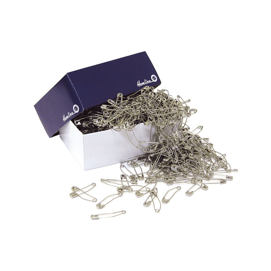 Quilters Curved Safety Pins Nickel Plated High Carbon Hardened Steel 37mm Size 2, Hemline Hb.2