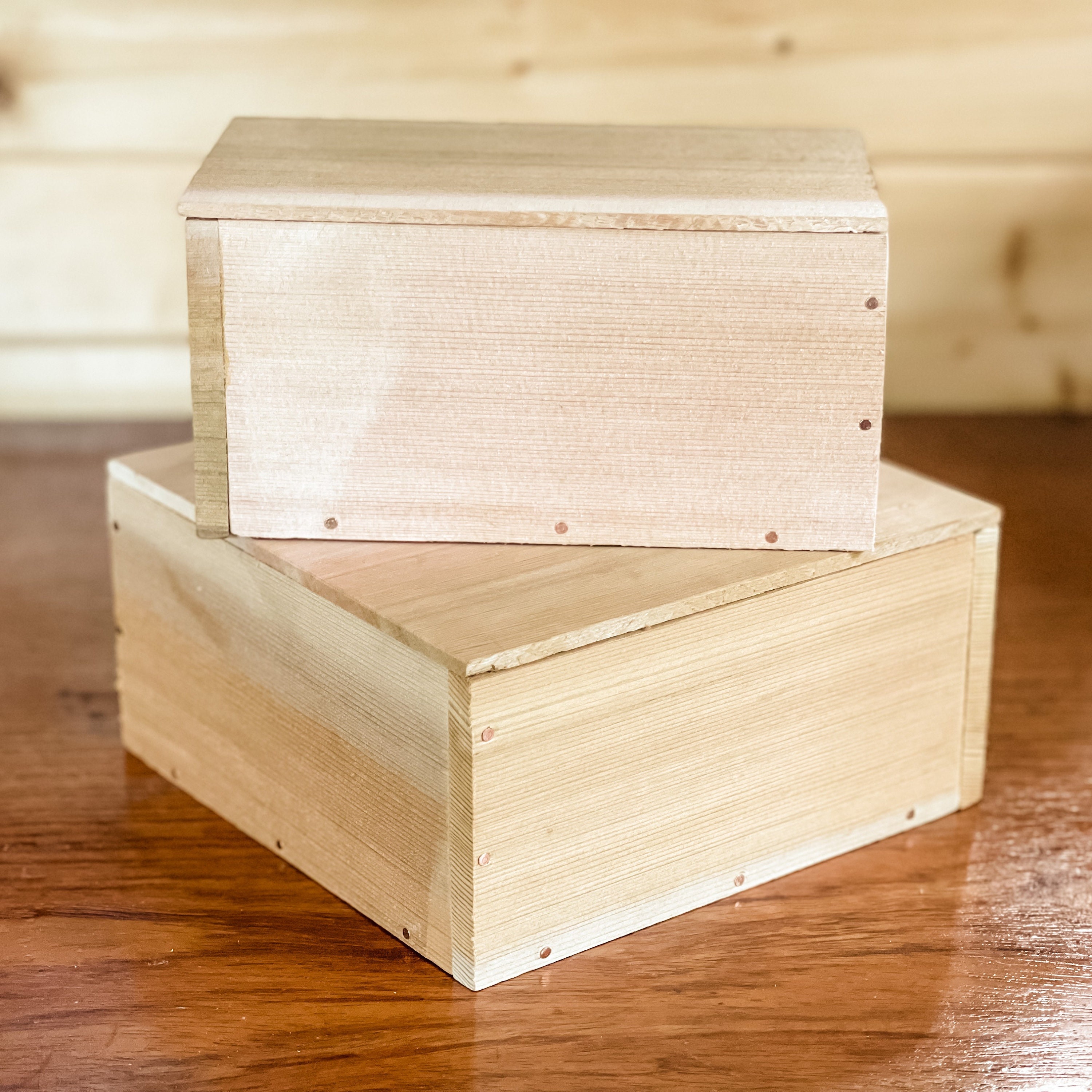 Plain natural unfinished pine wood storage box 24x18x14 RN122 