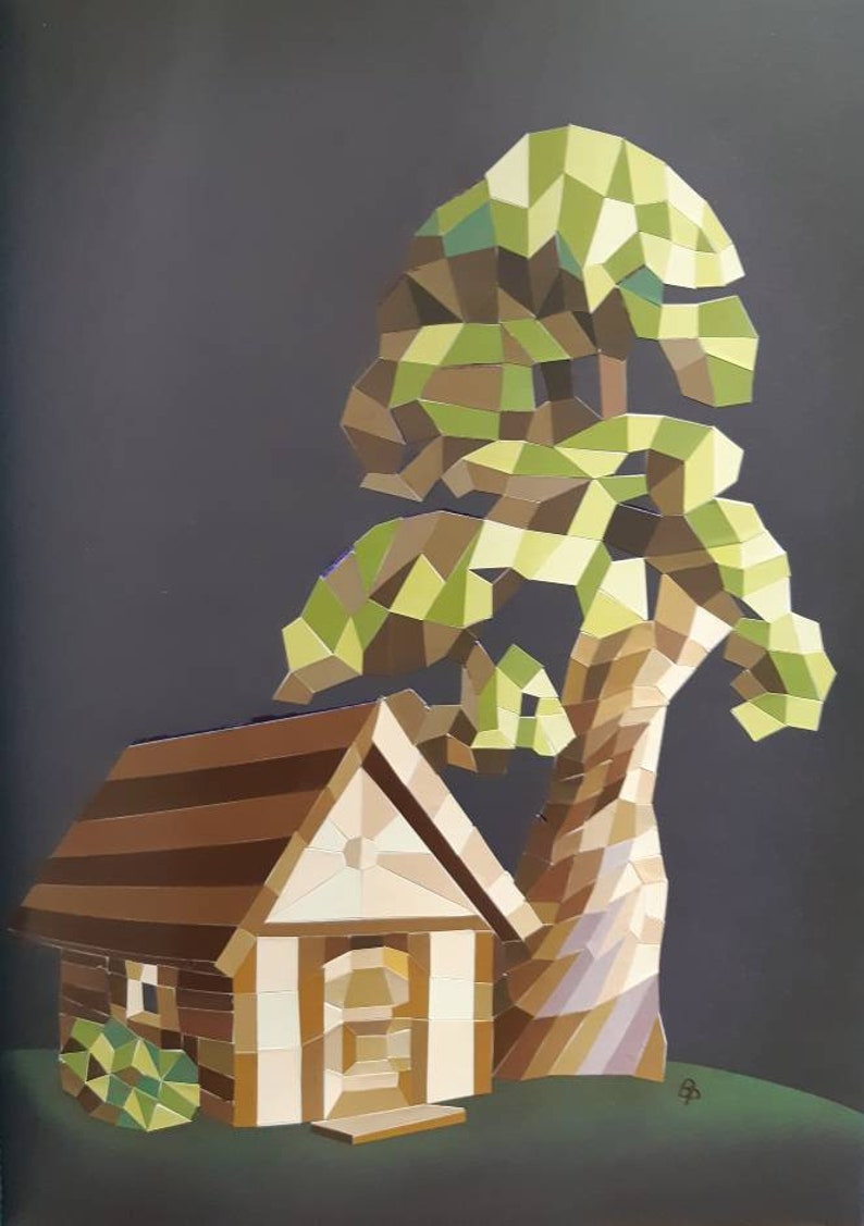 Cozy Cabin At Night Etsy