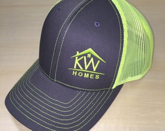 Monogram Richardson Hat. Richardson Mesh Cap. Monogram Cap with Mesh Backing.