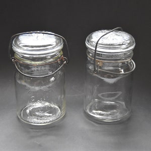 Två Perfect Seal Pint-burkar | Dominion Glass 'Sunburst-lock med baletrådsförslutning | Tillverkad i Kanada