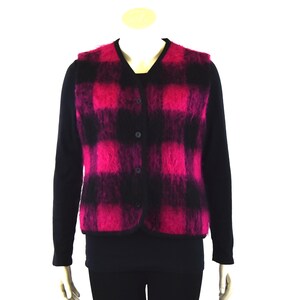 Buffalo Plaid Vest | Mohair Wool | Clichy made in Canada | Size Medium