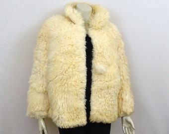 Vintage Sheared Lamb Fur Coat Short Swing Stroller Creamy - Etsy