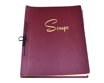 empty unused SEALED vintage scrapbook 36 sheets or pages! red vinyl cover Scrap Book in gold lettering photo album