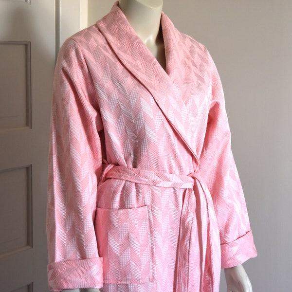 Peach Wrap Robe | Cotton Blend, Small | Dressing Gown | made in Canada by Penman's | New