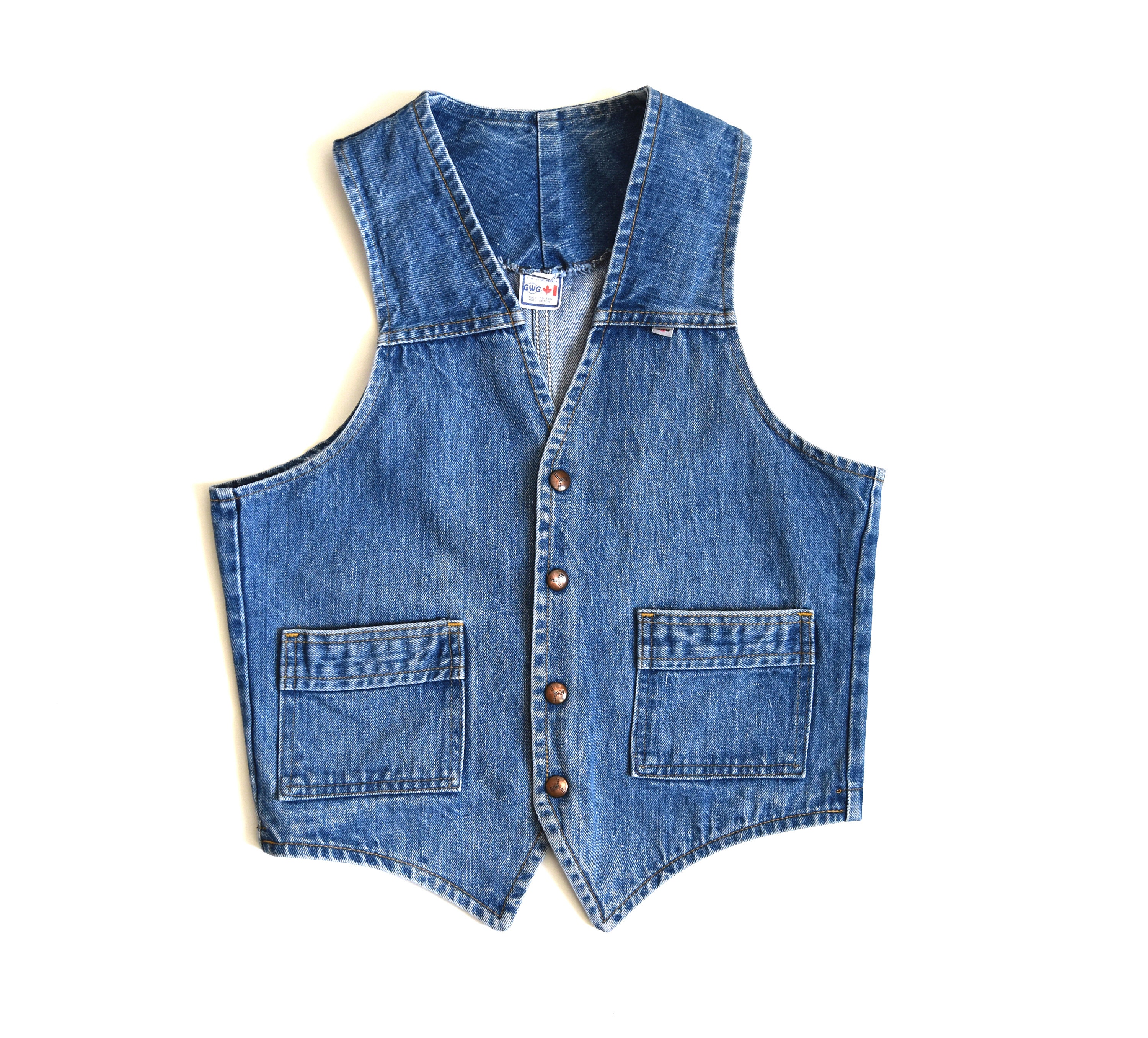 GWG Denim Waistcoat Mens Chest 36 Patch 