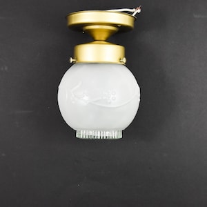 Gematteerde lampenkap met bloemen |  Semi-inbouwmontage | Plafond- of wandkandelaar