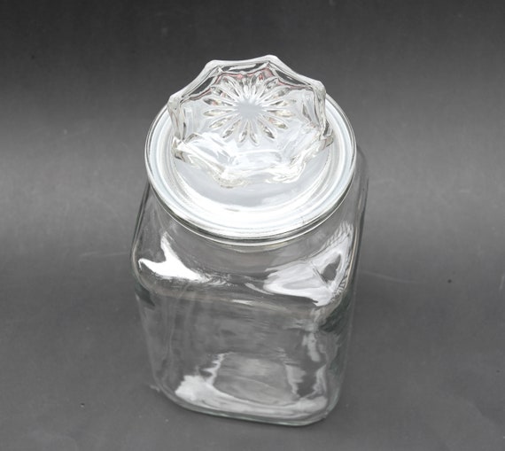 LARGE GLASS CANDY DISH WITH LID CLEAR COVERED CANDY BOWL CRYSTAL CANDY JAR  FOR H