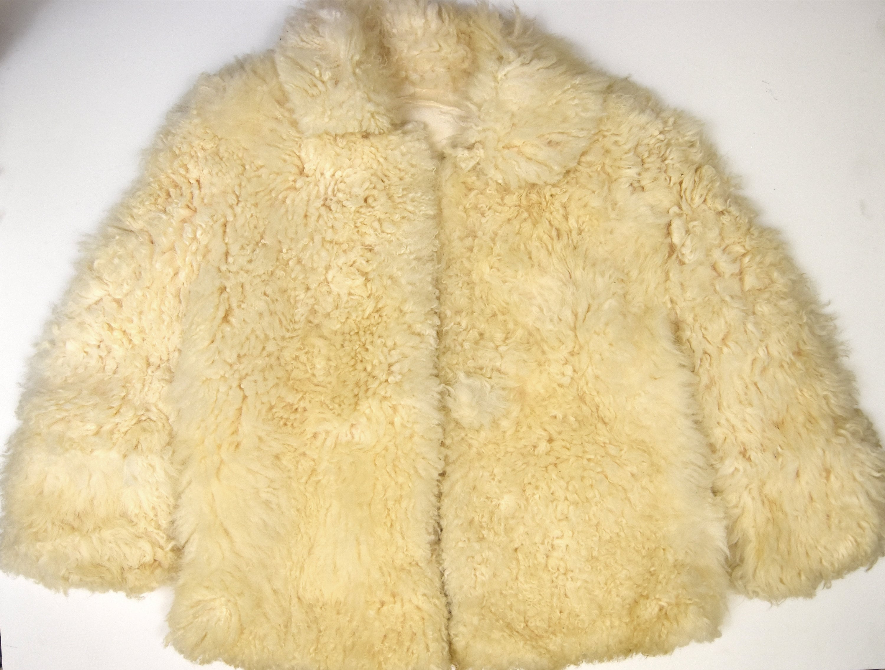 Shaggy Lambs Wool Jacket Curly Sheep Hair Hippy Boho Bridal