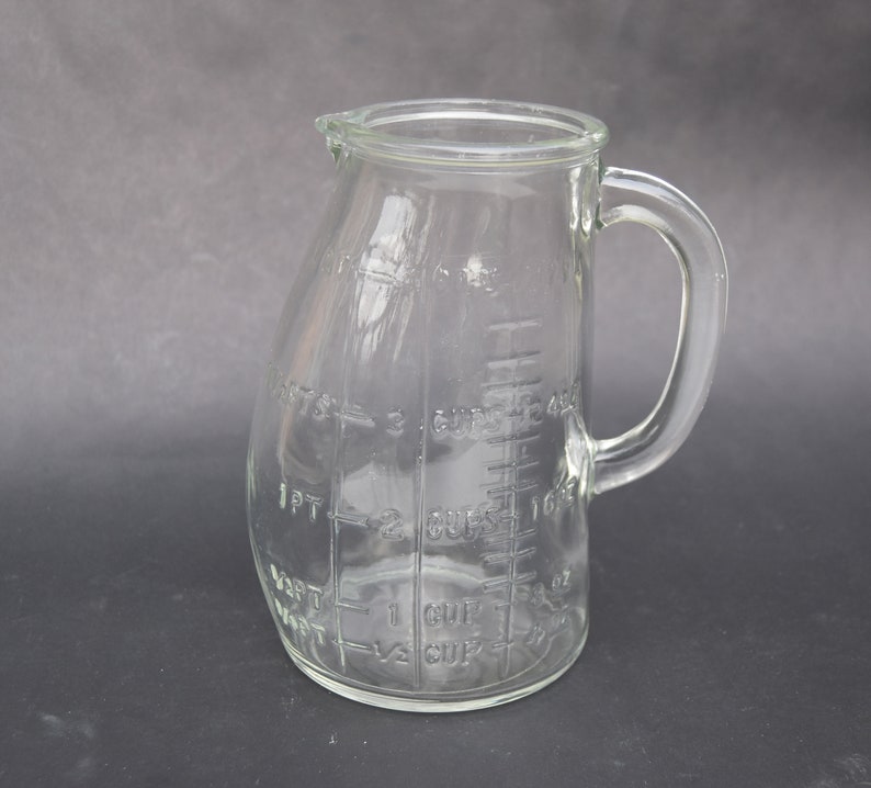 Farmhouse Kitchen Baby Bump Formula Jug Vintage Glasco 1 Quart Measuring Pitcher 4 Cups
