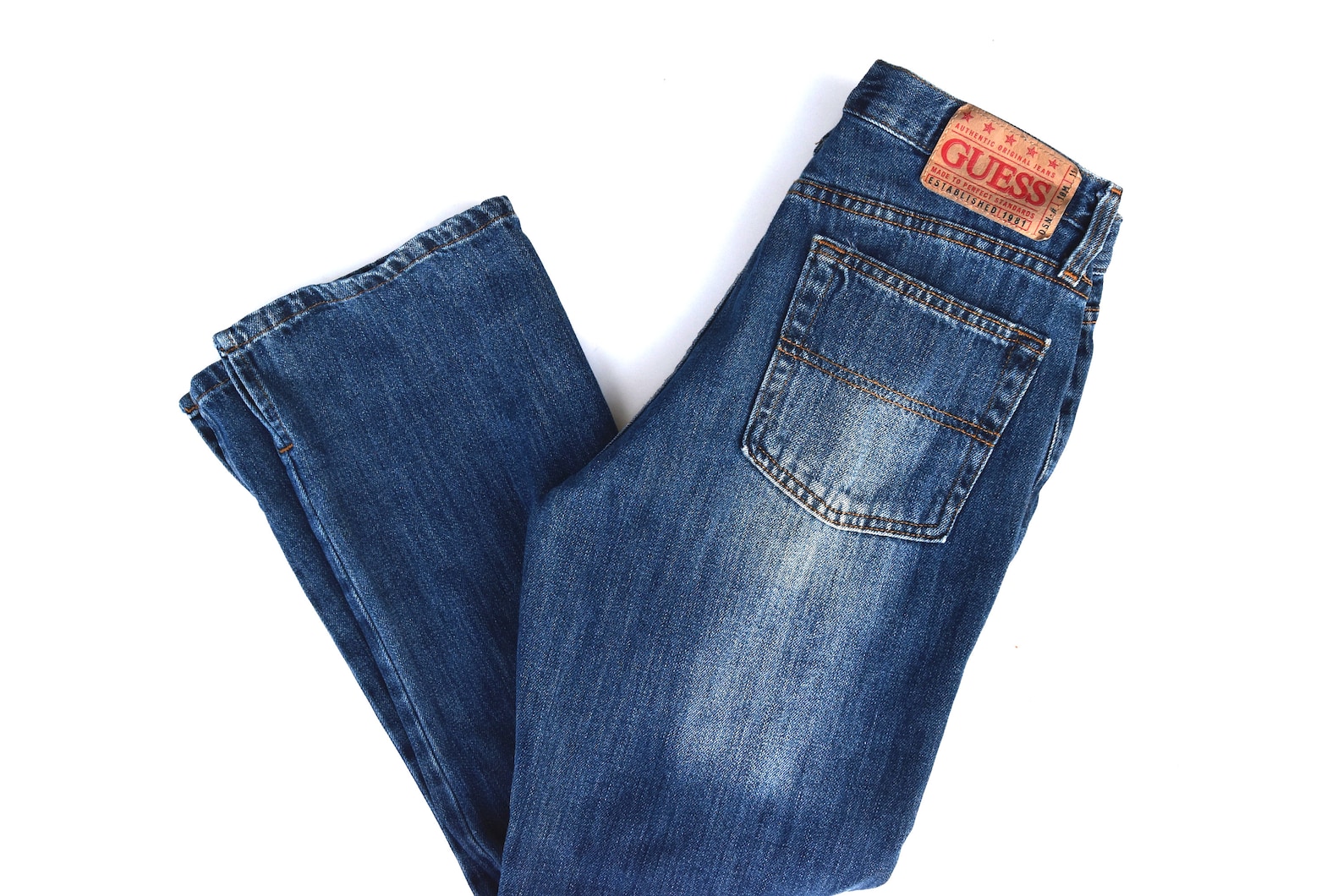 Vintage Cropped Guess Jeans Baggy Hemline Slits Medium - Etsy