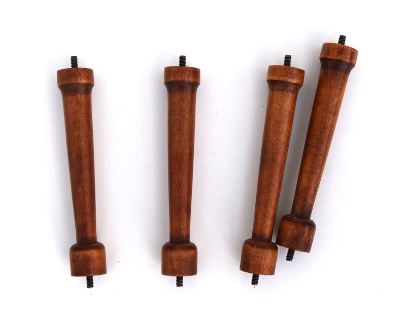 Four 6 Wood Tapered Shelf Dividers Spacers Legs Etsy