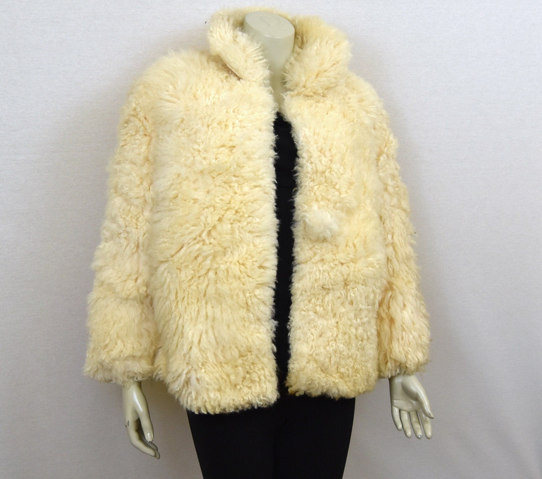 Vintage Shaggy Lambs Wool Jacket Curly Sheep Hair Hippy - Etsy