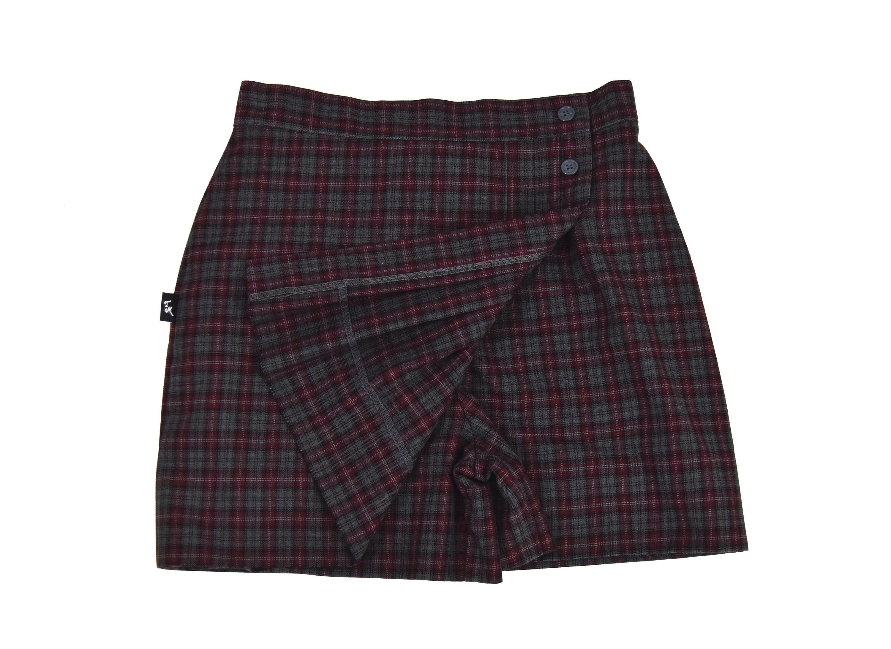 Burgundy short plaid clearance skirt