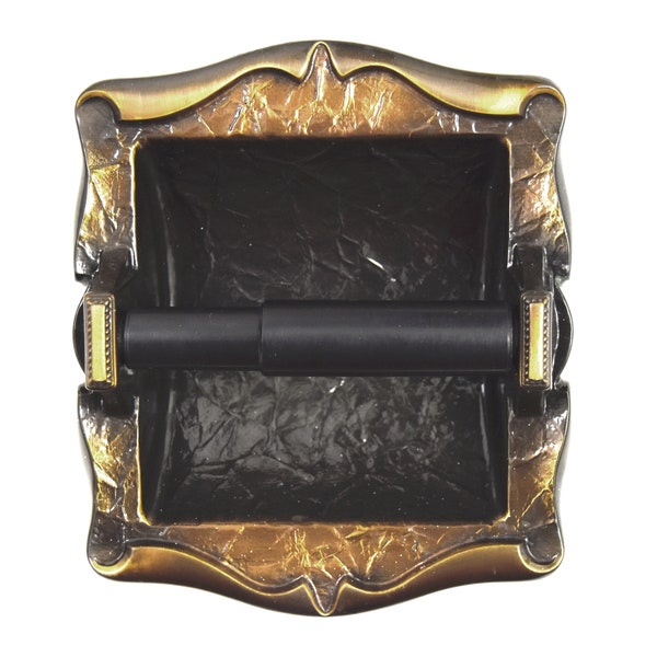 Amerock Toilet Tissue Holder | Antiqued Brass, Wall Insert, 70s Scroll Design | 9049-2 | Carriage House, Made in Canada