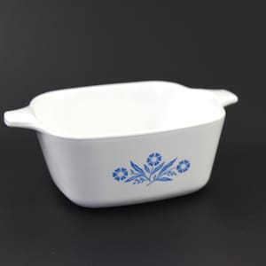 Cornflower Corning Ware Casserole P 43 B | 700 ml 3 Cup Blue Floral Small Square Casserole Dish