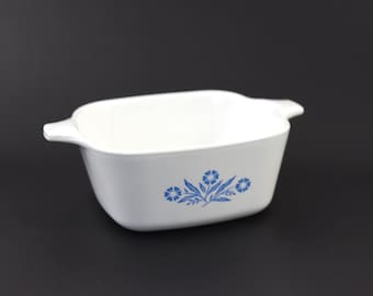 Cornflower Corning Ware Casserole P 43 B | 700 ml 3 Cup Blue Floral Small Square Casserole Dish