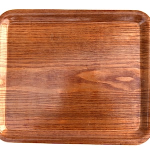 Mid Century Plywood Veneer Tray | British Canteen | Rectangular, Bent Moulded Veneer | MCM