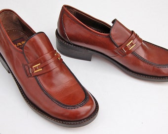 Scarpe slip-on da uomo in pelle / Taglia US 8 EU 40.5 UK 7 / Prodotto in Spagna / Joan La Bomba / Fodera e suola in pelle