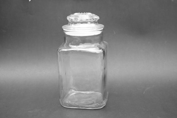 Glass Square Candy Jar with Lid - Large