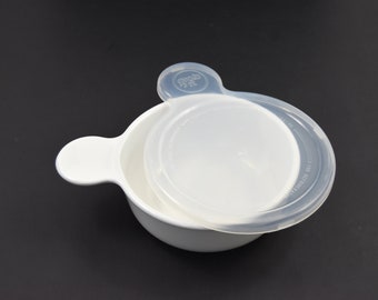 Tigela Corning Ware Grab It 150 B + Tampa P 150 UNIDADES | Caçarola pequena 0,4 L | Corningware retrô branco sólido