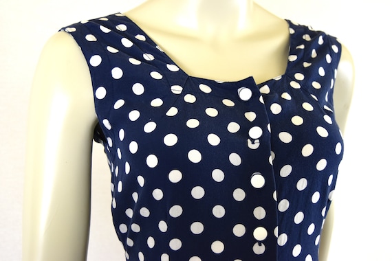 Polka Dot Romper | Esprit | Navy, Sleeveless, Bac… - image 2