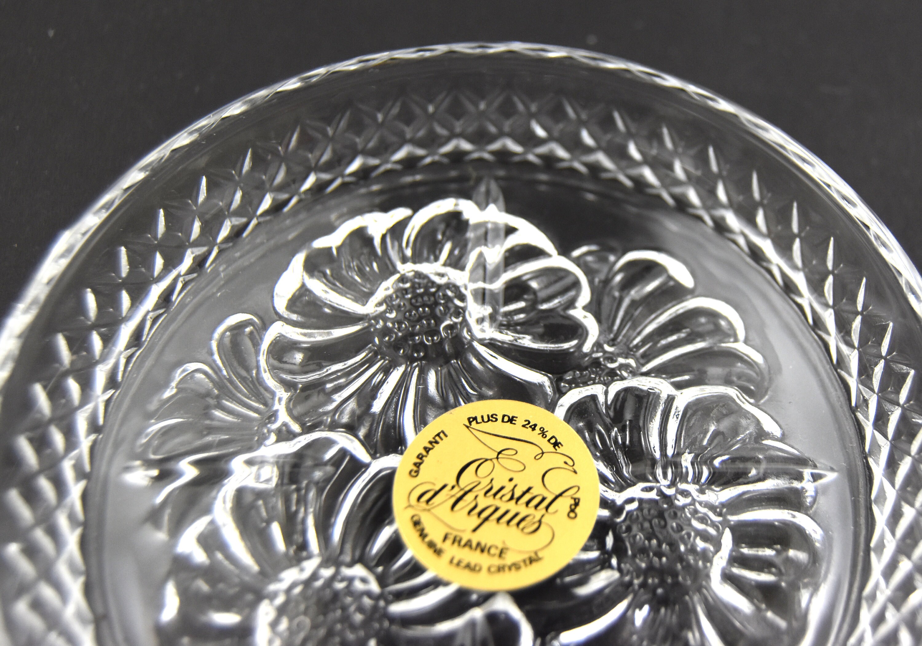 4 or 6 Cristal D'arques Coasters | Lead Crystal | Daisy Motif