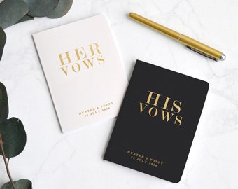 Vow Books, Wedding Vow Book, Vows Book, Vows, Vow Books Personalized, His and Her Vows, Hers - Hers Vows, His - His Vows - HuWBlk