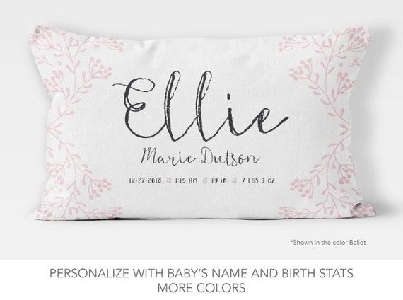 birth stat pillow