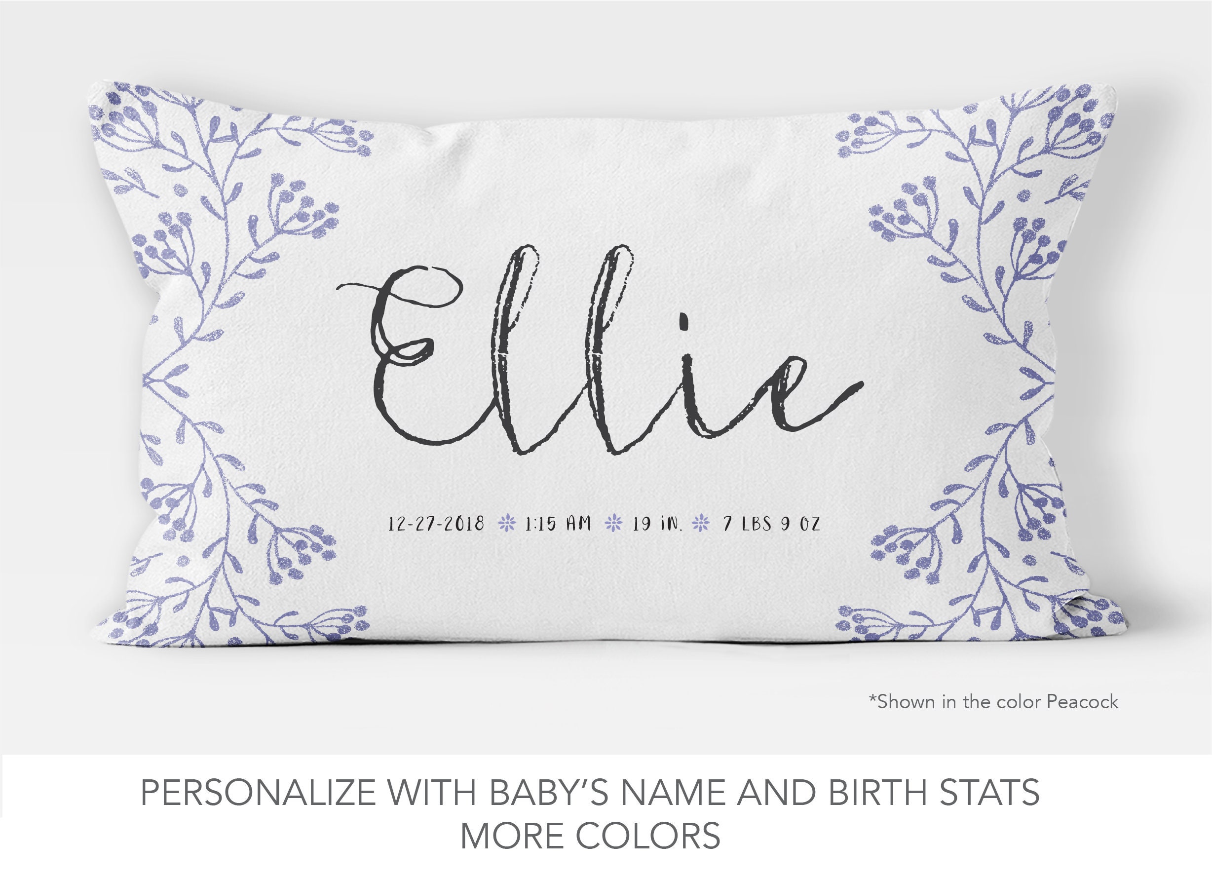 birth stat pillow