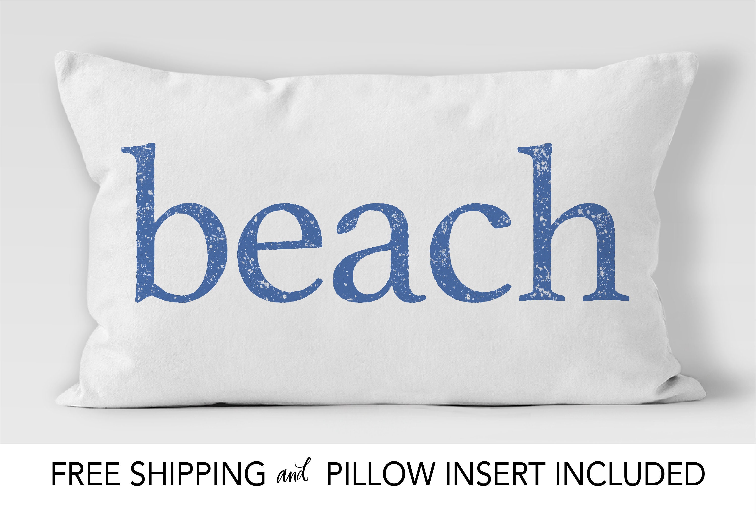 Distressed Beach Pillow 12x18 Beach Decor Beach Cottage