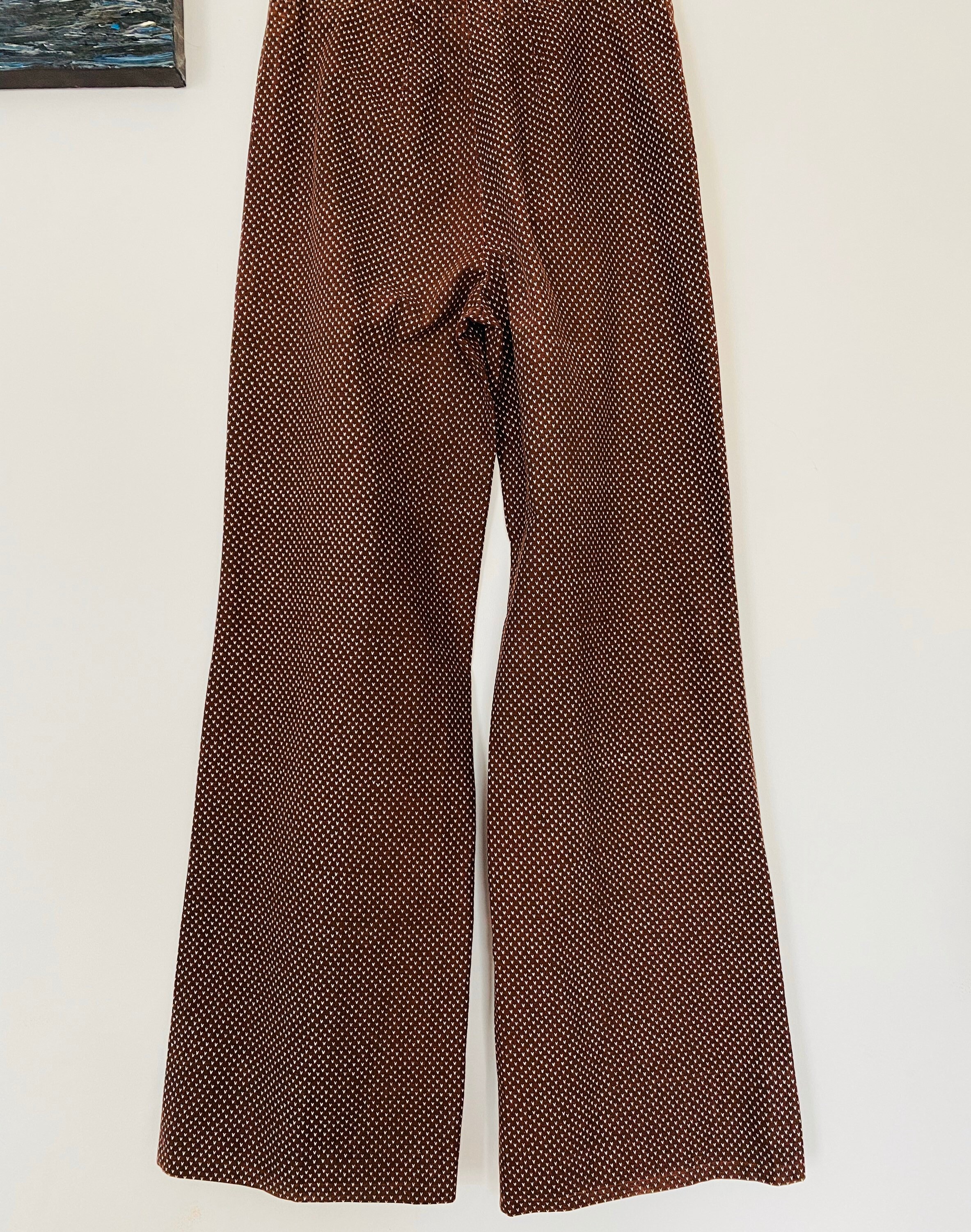 Image of Marimekko  Brown & White Flared Trousers Size