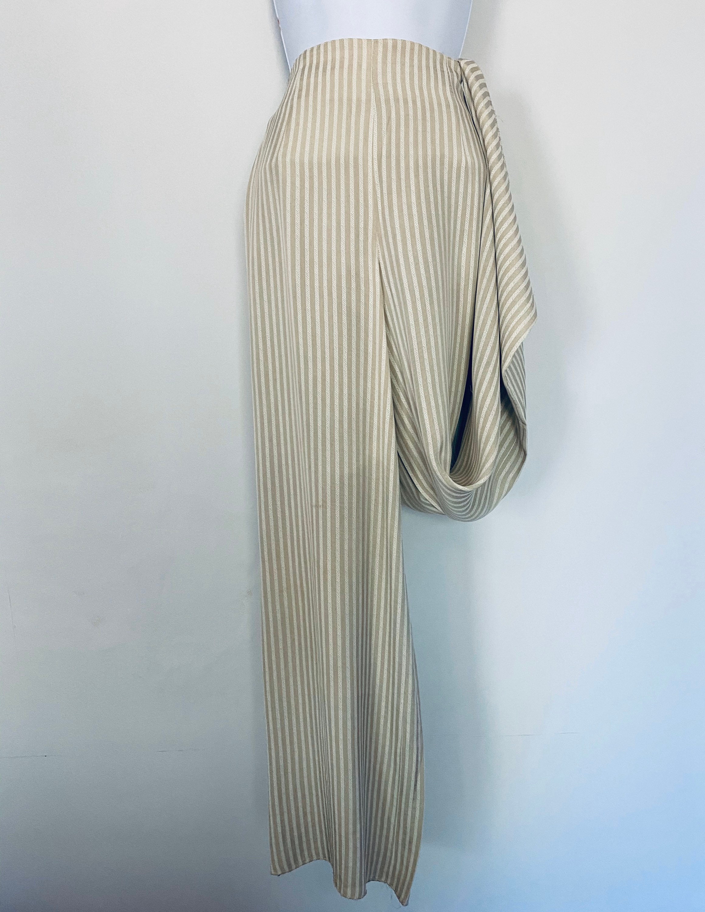 Image of The State Of Claude Montana Nineties Self Stripe Palazzo Trousers Size Xs