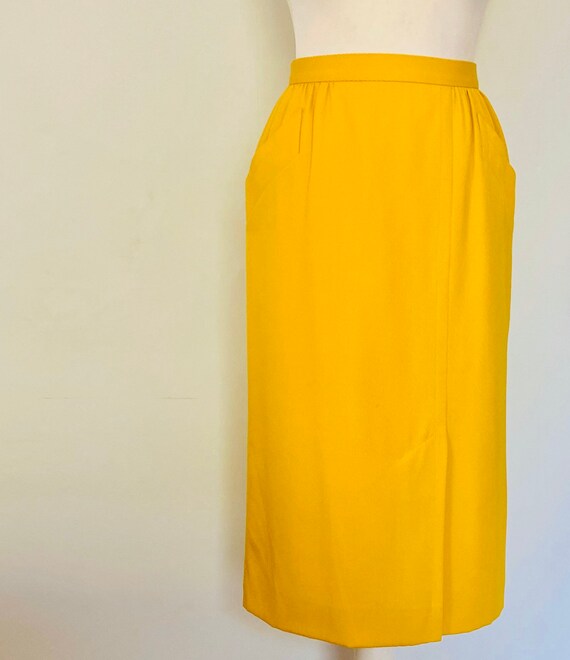 Sunshine yellow vintage Jaeger pencil skirt size uk 8-10 | Etsy