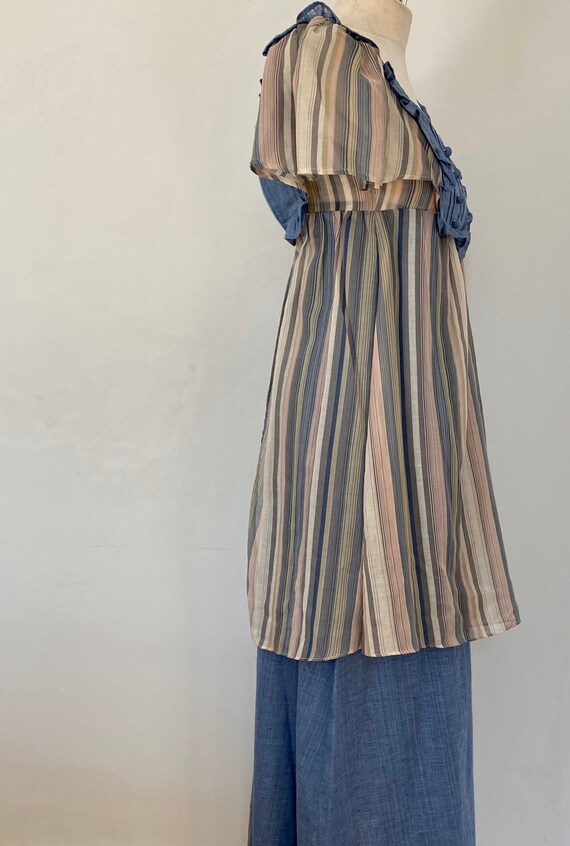 Marion Donaldson 1976 chambray and georgette maxi… - image 3